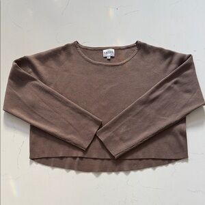 SNDYS size M Brown Long Sleeve Cropped Top sweater.